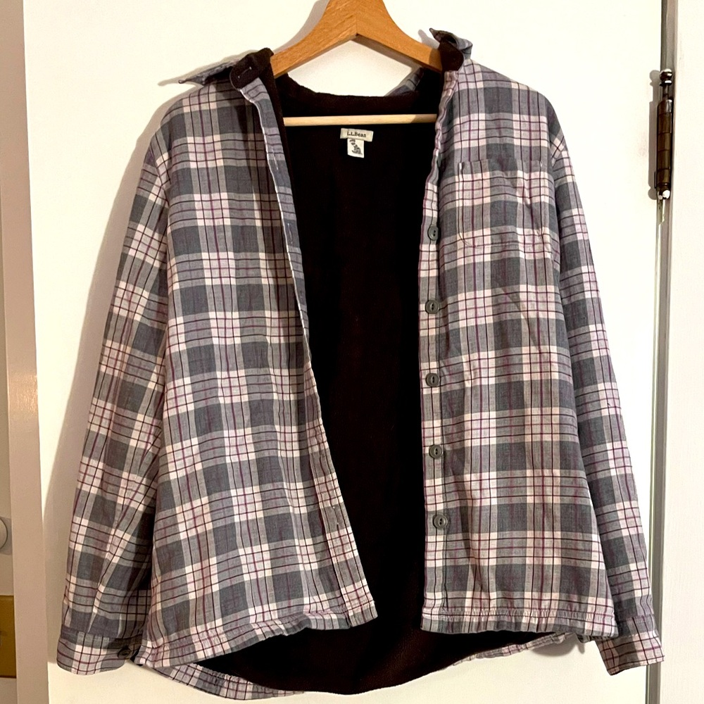 L.L.Bean fleece lined plaid shirt
